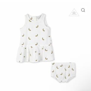 Stella McCartney Kids White Banana Print Set